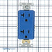 Leviton Decora Plus Duplex Receptacle Outlet Heavy-Duty Industrial Spec Grade Smooth Face 20 Amp 125V Back Or Side Wire Blue (16352-BU)