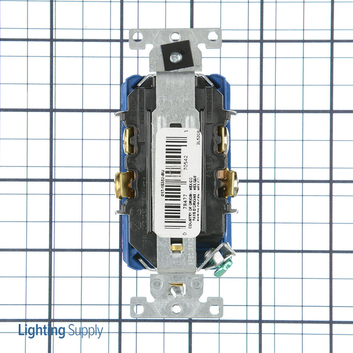 Leviton Decora Plus Duplex Receptacle Outlet Heavy-Duty Industrial Spec Grade Smooth Face 20 Amp 125V Back Or Side Wire Blue (16352-BU)