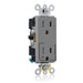 Leviton Decora Plus Duplex Receptacle Outlet Heavy-Duty Industrial Spec Grade Split-Circuit One Outlet Marked Controlled 15 Amp 125V Back Or Side Wire Gray (TDR15-S1G)