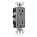 Leviton Decora Plus Duplex Receptacle Outlet Heavy-Duty Industrial Spec Grade Split-Circuit One Outlet Marked Controlled Gray (TDR20-S1G)