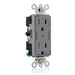 Leviton Decora Plus Duplex Receptacle Outlet Heavy-Duty Industrial Spec Grade Two Outlets Marked Controlled Tamper-Resistant 15 Amp 125V Gray (TDR15-S2G)