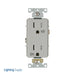 Leviton Decora Plus Duplex Receptacle Outlet Heavy-Duty Industrial Spec Grade Weather And Tamper-Resistant 15A/125V Back or Side Wire Gray (WTD15-GY)