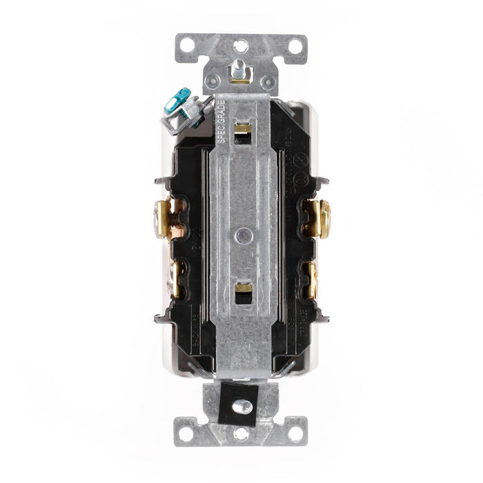 Leviton Decora Plus Duplex Receptacle Outlet Heavy-Duty Industrial Spec Grade Weather-Resistant Smooth Face 15 Amp 125V Brown (WDR15)