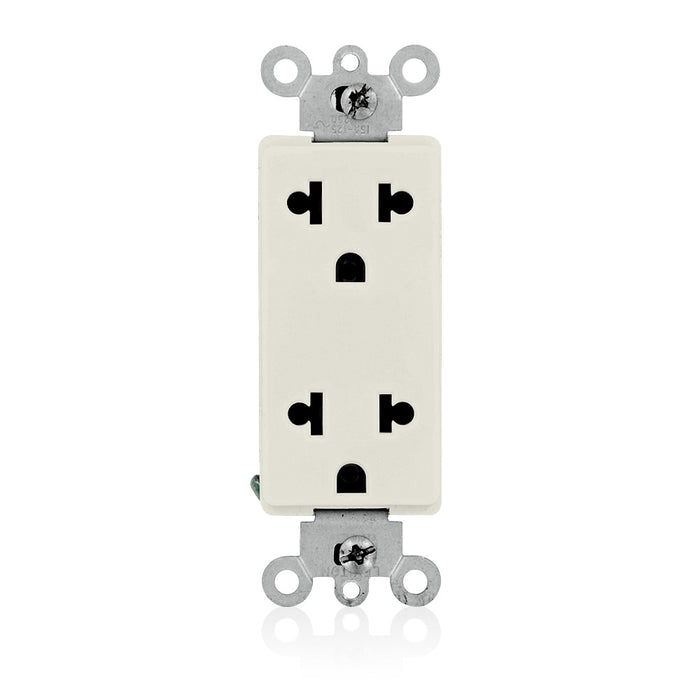 Leviton Decora Plus Duplex Receptacle Outlet Straight Blade And Europlug Commercial Spec Grade Smooth Face 15 Amp 125/2 (5825-T)