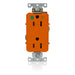 Leviton Decora Plus Isolated Ground Duplex Receptacle Outlet Heavy-Duty Hospital Grade Smooth Face 15 Amp 125V Back Or Side Wire Orange (D8200-IG)