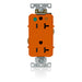 Leviton Decora Plus Isolated Ground Duplex Receptacle Outlet Heavy-Duty Hospital Grade Smooth Face 20 Amp 125V Back Or Side Wire Orange (D8300-IG)