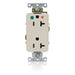 Leviton Decora Plus Isolated Ground Duplex Receptacle Outlet Heavy-Duty Hospital Grade Smooth Face 20 Amp 125V Back Or Side Wire Light Almond (D8300-IGT)