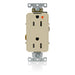 Leviton Decora Plus Isolated Ground Duplex Receptacle Outlet Heavy-Duty Industrial Spec Grade Smooth Face 15 Amp 125V Ivory (16262-IIG)