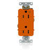 Leviton Decora Plus Isolated Ground Duplex Receptacle Outlet Heavy-Duty Industrial Spec Grade Smooth Face 15 Amp 125V Orange (16262-OIG)