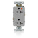 Leviton Decora Plus Isolated Ground Duplex Receptacle Outlet Heavy-Duty Industrial Spec Grade Smooth Face 20 Amp 125V Gray (16362-GIG)