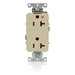Leviton Decora Plus Isolated Ground Duplex Receptacle Outlet Heavy-Duty Industrial Spec Grade Smooth Face 20 Amp 125V Ivory (16362-IIG)