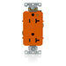 Leviton Decora Plus Isolated Ground Duplex Receptacle Outlet Heavy-Duty Industrial Spec Grade Smooth Face 20 Amp 125V Orange (16362-OIG)