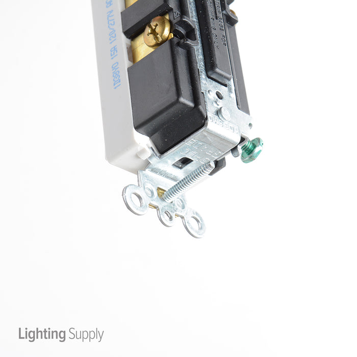 Leviton 15 Amp 120/277V Decora Plus Rocker Double-Throw Center-Off High Low Off Markings Maintained Contact Single-Pole AC Quiet Switch White (5685-W)