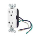 Leviton Decora Plus Duplex Receptacle Outlet Commercial Spec Grade Smooth Face 20 Amp 125V Pre-Wired Leads NEMA 5-20R White (16352-LW)