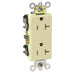 Leviton Decora Plus Duplex Receptacle Outlet Heavy-Duty Industrial Spec Grade Smooth Face 20 Amp 125V Back Or Side Wire Ivory (16362-I)
