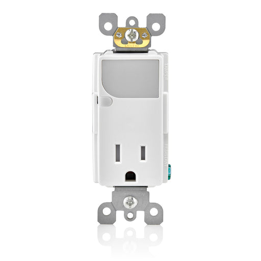 Leviton Combination Decora Tamper-Resistant Receptacle With LED Guide Light 15A-125VAC Color White (T6525-W)