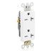 Leviton Decora Plus Duplex Receptacle Outlet Commercial Spec Grade Smooth Face 20 Amp 250V Back Or Side Wire NEMA 6-20R White (16462-W)