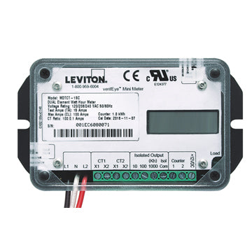 Leviton MDNCT-2NC GEN3 Dual Element Mini Meter 0.1kWh 3W 120V 200A ...