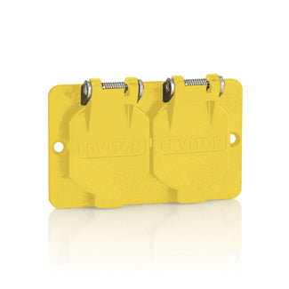 Leviton Cover Plate 1-Gang Flip-Lid Duplex Weather-Resistant Yellow (3056-Y)