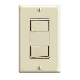 Leviton Individual Switches 15 Amp 120 Volt/Device Total 20 Amp 120V Decora Dual Rocker Combination Switch With Ground Screw Terminal Ivory (1754-I)