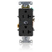 Leviton Duplex Receptacle Outlet Heavy-Duty Industrial Spec Grade Smooth Face 20 Amp 125V Back Or Side Wire NEMA 5-20R Black (5362-SE)