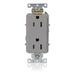 Leviton Decora Plus Duplex Receptacle Outlet Heavy-Duty Industrial Spec Grade Smooth Face 15 Amp 125V Back Or Side Wire (16252-GY)