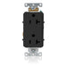 Leviton Decora Plus Duplex Receptacle Outlet Heavy-Duty Industrial Spec Grade Smooth Face 20 Amp 125V Back Or Side Wire Black (16352-E)