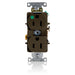 Leviton Duplex Receptacle Outlet Heavy-Duty Hospital Grade Smooth Face 15 Amp 125V Back Or Side Wire NEMA 5-15R 2-Pole 3-Wire Brown (8200-H)