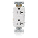 Leviton Decora Plus Duplex Receptacle Outlet Heavy-Duty Industrial Spec Grade Smooth Face 20 Amp 125V Back Or Side Wire White (16352-W)