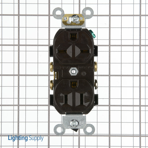 Leviton Duplex Receptacle Outlet Commercial Spec Grade Dual Voltage Indented Face 15 Amp 125/250V Side Wire NEMA (5031)