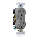 Leviton 20 Amp 125V NEMA 5-20R 2P 3W Spec Grade Duplex Receptacle Hot Terminal Split With 1 Plug Controlled Straight Blade Gray (TBR20-S1G)