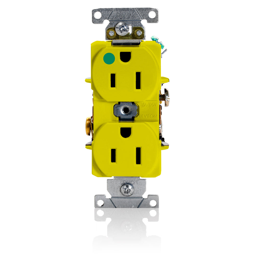 Leviton 8200-HY Duplex Receptacle Outlet Smooth Face 125V NEMA 5-15R ...