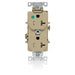 Leviton Duplex Receptacle Outlet Heavy-Duty Hospital Grade Tamper-Resistant Smooth Face 20 Amp 125V Back Or Side Wire NEMA 5-20R Ivory (T8300-I)