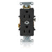 Leviton Duplex Receptacle Outlet Heavy-Duty Industrial Spec Grade Indented Face 15 Amp 125V Back Or Side Wire NEMA 5-15R Black (L5262-E)