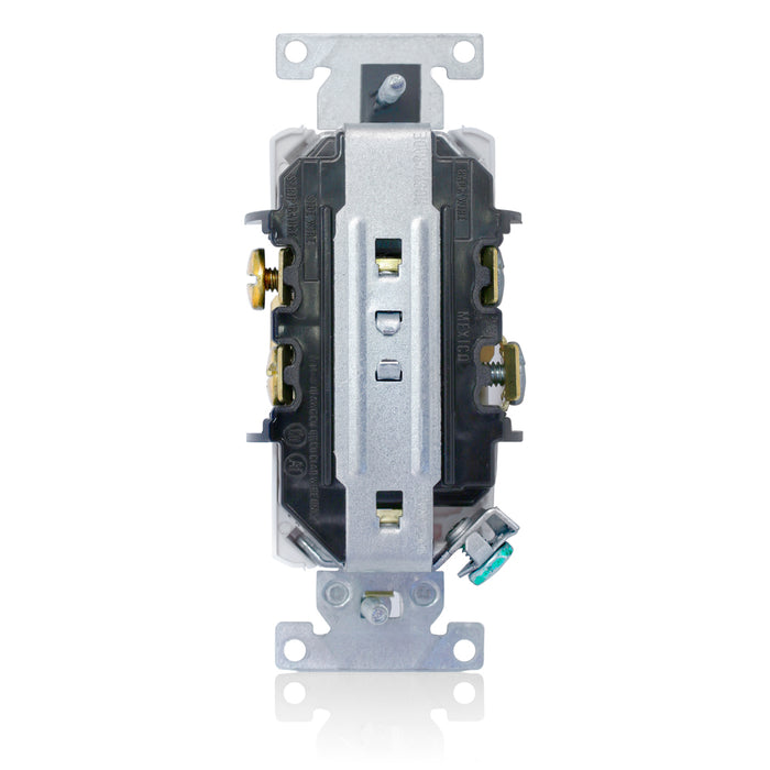 Leviton Duplex Receptacle Outlet Heavy-Duty Industrial Spec Grade Indented Face 20 Amp 125V Back Or Side Wire NEMA 5-20R Ivory (C5362-I)