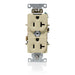 Leviton Duplex Receptacle Outlet Heavy-Duty Industrial Spec Grade Indented Face 20 Amp 125V Back Or Side Wire NEMA 5-20R Ivory (C5362-I)