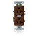 Leviton Duplex Receptacle Outlet Heavy-Duty Industrial Spec Grade Indented Face 20 Amp 125V Back Or Side Wire NEMA 5-20R Brown (L5362)