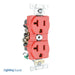 Leviton Duplex Receptacle Outlet Heavy-Duty Industrial Spec Grade Smooth Face 20 Amp 125V Side Wire NEMA 5-20R 2-P Red (5342-R)