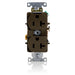 Leviton Duplex Receptacle Outlet Heavy-Duty Industrial Spec Grade Smooth Face 20 Amp 125V Back Or Side Wire NEMA 5-20R Brown (5352)