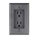 Leviton 1-Gang Recessed Duplex Receptacle 2-Pole 3-Wire 15A-125V NEMA 5-15R Residential Grade With Screws Mounted To Housing Black (689-E)