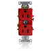Leviton Duplex Receptacle Outlet Heavy-Duty Industrial Spec Grade Smooth Face 15 Amp 125V Back Or Side Wire NEMA 5-15R Red (5262-SR)