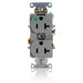 Leviton Duplex Receptacle Outlet Heavy-Duty Hospital Grade Smooth Face 20 Amp 125V Back Or Side Wire NEMA 5-20R 2-Pole 3-Wire Gray (8300-HGY)