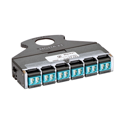 Leviton E2XHD QuickPort Fiber Cassette Shuttered Aqua LC (E2XLC-SAQ)