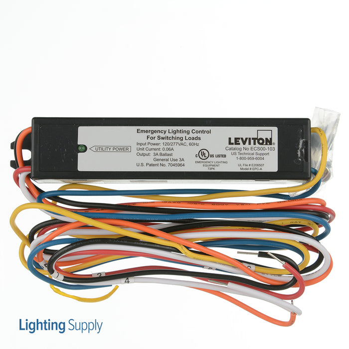 Leviton Emergency Power Control Fixture Mount Switching Loads Transfer And Shunt Relay 120-277VAC 3A 60Hz (ECS00-103)