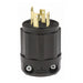 Leviton 30 Amp 480V 3-Phase NEMA L16-30P 3P 4W Locking Plug Industrial Grade Grounding All Black (2731-B)