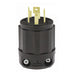Leviton 30 Amp 250V 3-Phase NEMA L15-30P 3P 4W Locking Plug Industrial Grade Grounding All Black (2721-B)