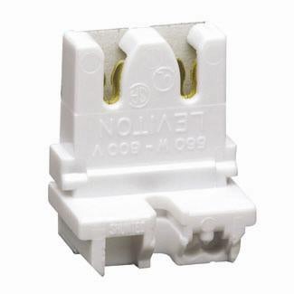 Leviton Medium Base T8 Only Bi-Pin Standard Fluorescent Lamp Holder Low Profile Slide-On Straight-In Double Edge Quick-Connect 18 (13451-20)