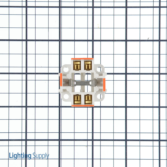 Leviton G24q-3 GX24q-3 Base 26W/32W 4-Pin 10mm Compact Fluorescent Lamp Holder Vertical Bottom Screw-Down Orange Color Code Quick-Connect (26725-413)