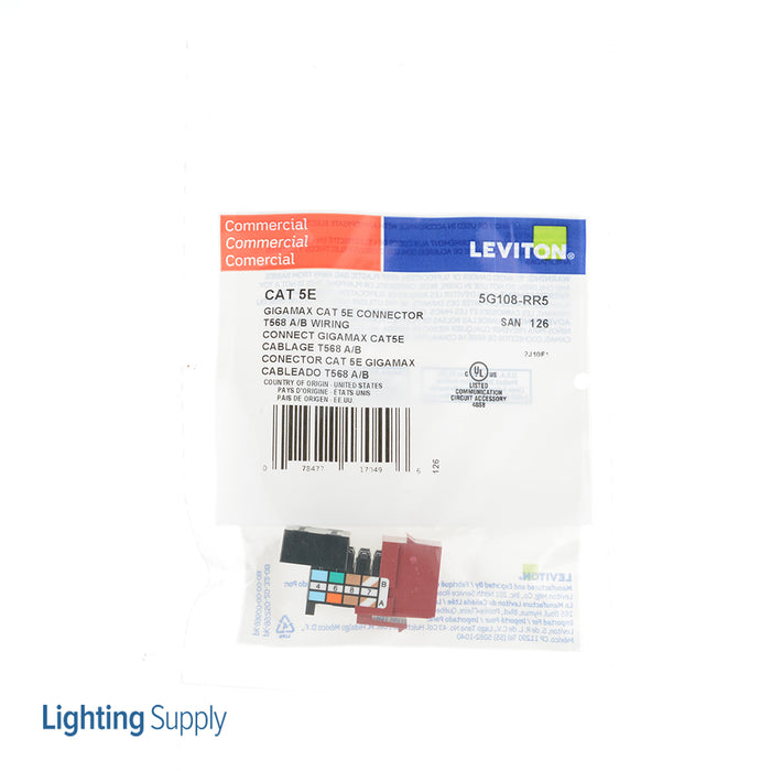 Leviton GigaMax CAT5e QuickPort Connector Red (5G108-RR5)