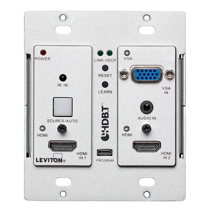 Leviton Auto Switching HDBaseT Extender Wall Plate (41920-HRC)